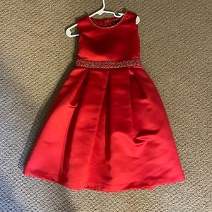 Beautiful red satin dress! Only worn a few times! Has slight wear.